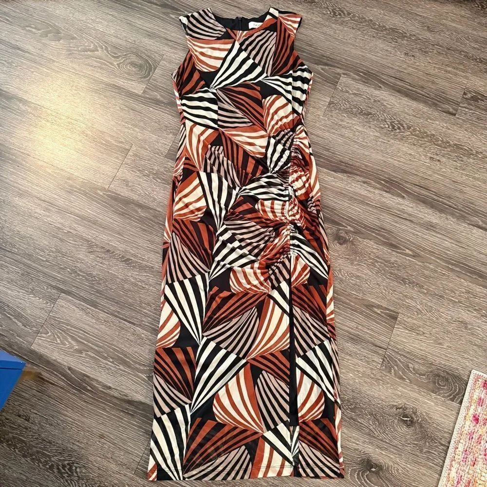 Taylor Geometric Side Cinched Sleeveless Dress